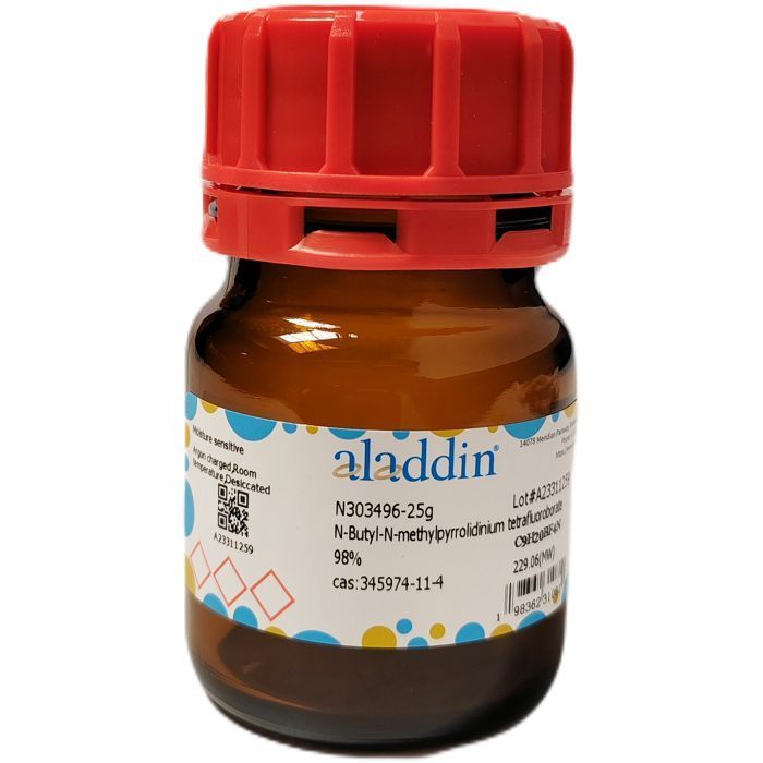 N-Butyl-N-methylpyrrolidinium tetrafluoroborate - ≥98% CAS No(345984-11-4) by Aladdin Scientific