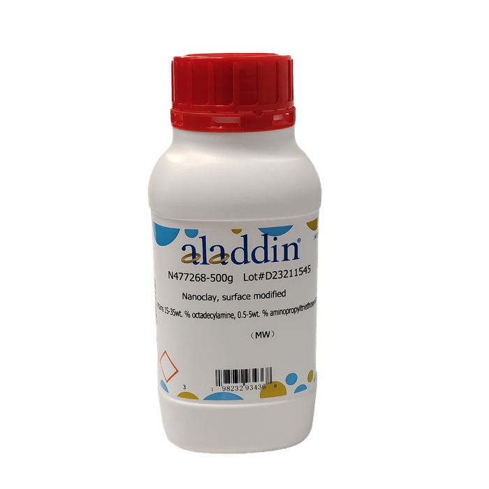 Nanoclay, surface modified - contains 15-35wt. % octadecylamine, 0.5-5wt. % aminopropyltriethoxysilane  by Aladdin Scientific