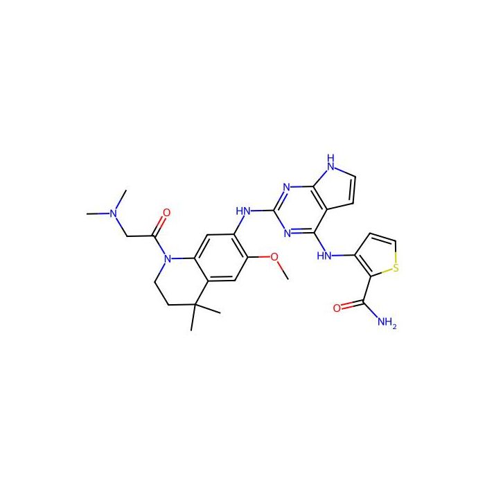 3-[(2-{[1-(N,N-Dimethylglycyl)-6-Methoxy-4,4-Dimethyl-1,2,3,4-Tetrahydroquinolin-7-Yl]amino}-7h-Pyrrolo[2,3-D]pyrimidin-4-Yl)amino]thiophene-2-Carboxamide -  CAS No(1123163-20-1) by Aladdin Scientific