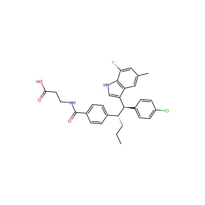 N-(4-((1S)-1-((R)-(4-Chlorophenyl)(7-fluoro-5-methyl-1H-indol-3-yl)methyl)butyl)benzoyl)-beta-alanine -  CAS No(1019112-29-8) by Aladdin Scientific