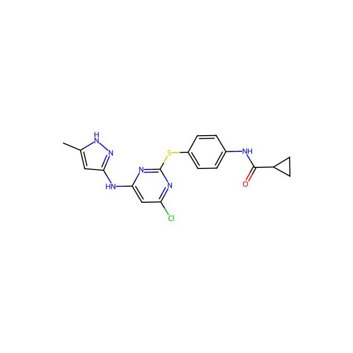 N-(4-((4-Chloro-6-((5-methyl-1H-pyrazol-3-yl)amino)pyrimidin-2-yl)thio)phenyl)cyclopropanecarboxamide - ≥95% CAS No(639090-55-4) by Aladdin Scientific