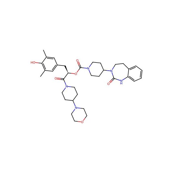 4-(2-Oxo-1,2,4,5-tetrahydro-3H-1,3-benzodiazepine-3-yl)piperidine-1-carboxylic acid (R)-alpha-((4-morpholinopiperidino)carbonyl)-3,5-dimethyl-4-hydroxyphenethyl ester -  CAS No(866086-05-7) by Aladdin Scientific