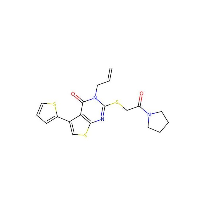 2-(2-Oxo-2-pyrrolidin-1-ylethyl)sulfanyl-3-prop-2-enyl-5-thiophen-2-ylthieno[2,3-d]pyrimidin-4-one -  CAS No(379239-15-3) by Aladdin Scientific