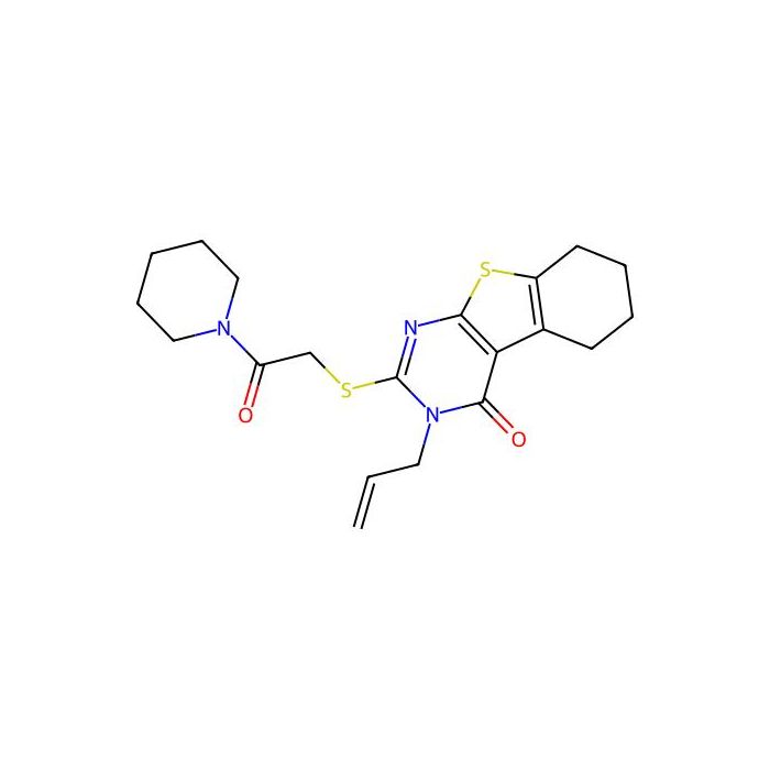 2-(2-Oxo-2-piperidin-1-ylethyl)sulfanyl-3-prop-2-enyl-5,6,7,8-tetrahydro-[1]benzothiolo[2,3-d]pyrimidin-4-one - ≥98% CAS No(325693-40-1) by Aladdin Scientific