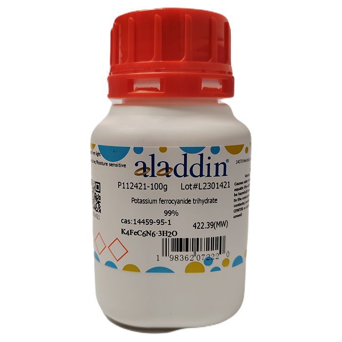 Potassium ferrocyanide trihydrate - AR, ≥99% CAS No(14459-95-1) by Aladdin Scientific