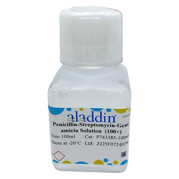 Penicillin-Streptomycin-Gentamicin Solution  (100×) - BioReagent, for NA electrophoresis, sterile-filtered, 100×  by Aladdin Scientific