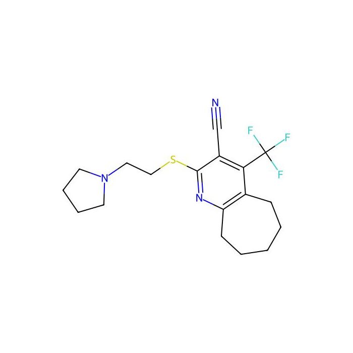2-(2-pyrrolidin-1-ylethylsulfanyl)-4-(trifluoromethyl)-6,7,8,9-tetrahydro-5H-cyclohepta[b]pyridine-3-carbonitrile - ≥90% CAS No(626221-63-4) by Aladdin Scientific