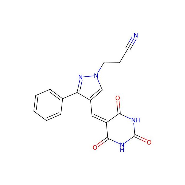 3-(3-phenyl-4-((2,4,6-trioxotetrahydropyrimidin-5(2H)-ylidene)methyl)-1H-pyrazol-1-yl)propanenitrile -  CAS No(475626-30-3) by Aladdin Scientific