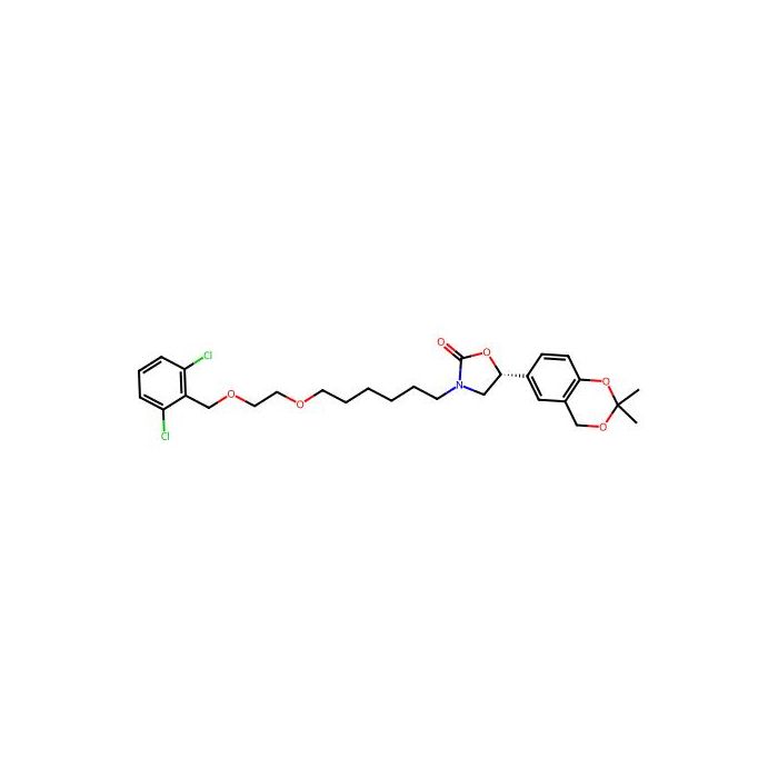 (5R)-3-(6-(2-((2,6-dichlorophenyl)methoxy)ethoxy)hexyl)-5-(2,2-dimethyl-4H-1,3-benzodioxin-6-yl)-1,3-oxazolidin-2-one - ≥98% CAS No(503068-36-8) by Aladdin Scientific