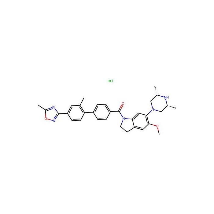[6-[(3R,5S)-3,5-dimethylpiperazin-1-yl]-5-methoxy-2,3-dihydroindol-1-yl]-[4-[2-methyl-4-(5-methyl-1,2,4-oxadiazol-3-yl)phenyl]phenyl]methanone;hydrochloride - ≥98% CAS No(908601-49-0) by Aladdin Scientific