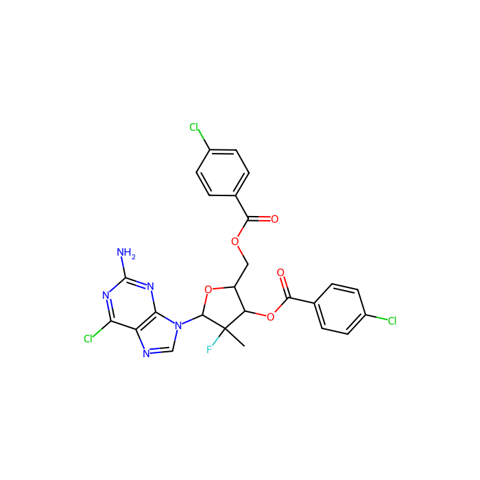(2R,3R,4R,5R)-5-(2-amino-6-chloro-9H-purin-9-yl)-2-[(4-chlorobenzoyloxy)methyl]-4-fluoro-4-methyloxolan-3-yl 4-chlorobenzoate - ≥97% CAS No(1294481-82-5) by Aladdin Scientific