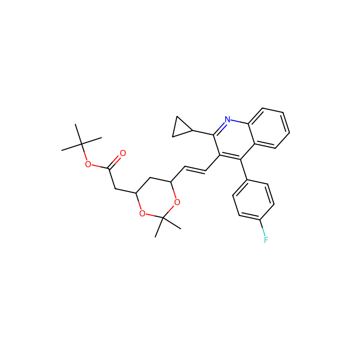 (4R,6S)-6-[(1E)-2-[2-Cyclopropyl-4-(4-fluorophenyl)-3-quinolinyl]ethenyl]-2,2-dimethyl-1,3-dioxane-4-acetic acid tert-butyl ester - ≥98% CAS No(147489-06-3) by Aladdin Scientific