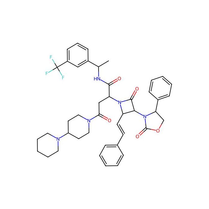 2(R)-[[4-(piperidin-1-yl)piperidin-1-yl]carbonylmethyl]-2-[3(S)-(4(S)-phenyloxazolidin-2-on-3-yl)-4(R)-(2-styryl)azetidin-2-on-1-yl]acetic acid N-[(R)-alpha-methyl-3-trifluoromethylbenzyl]amide -  CAS No(44428551) by Aladdin Scientific