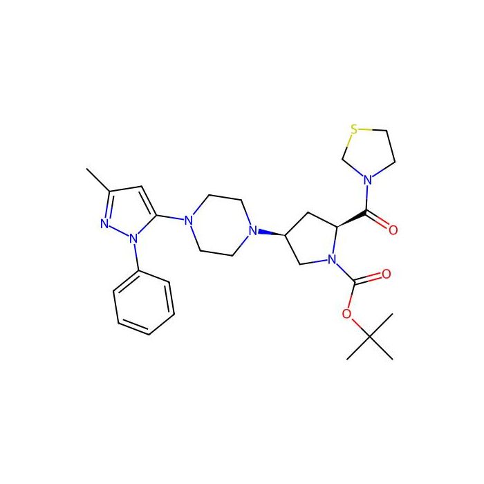 (2S,4S)-4-[4-(3-Methyl-1-phenyl-1H-pyrazol-5-yl)-1-piperazinyl]-2-(3-thiazolidinylcarbonyl)-1-pyrrolidinecarboxylic acid tert-butyl ester - ≥98% CAS No(401566-80-1) by Aladdin Scientific