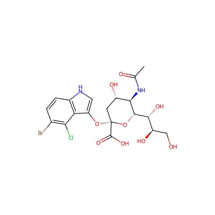 (2S,4S,5R,6R)-5-acetamido-2-((5-bromo-4-chloro-1H-indol-3-yl)oxy)-4-hydroxy-6-((1R,2R)-1,2,3-trihydroxypropyl)tetrahydro-2H-pyran-2-carboxylic acid - ≥95% CAS No(153248-52-3) by Aladdin Scientific
