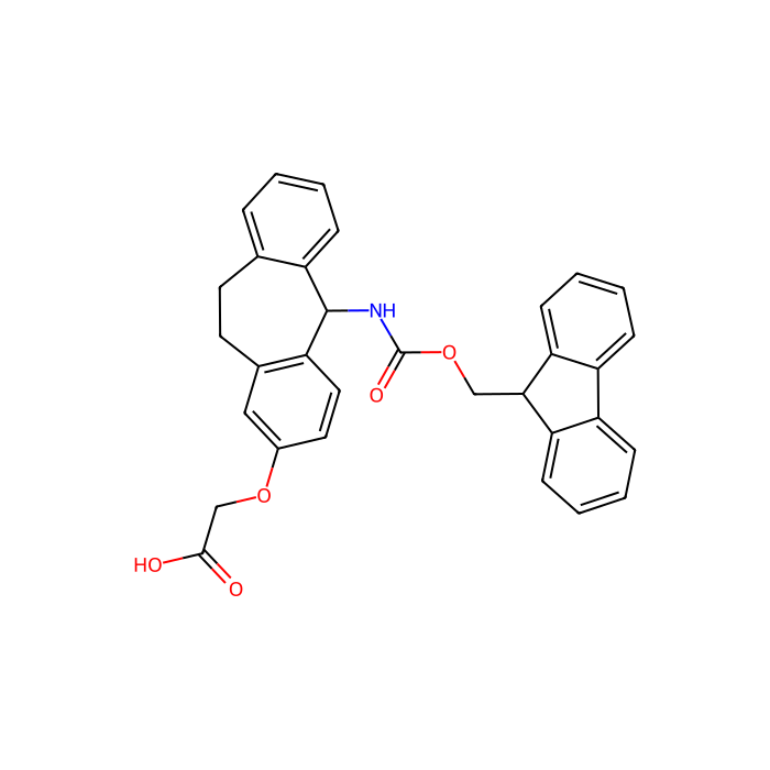 2-((5-(((9H-Fluoren-9-ylmethoxy)carbonyl)amino)-10,11-dihydro-5H-dibenzo(a,d)cyclohepten-2-yl)oxy)acetic acid - ≥98% CAS No(212783-75-0) by Aladdin Scientific