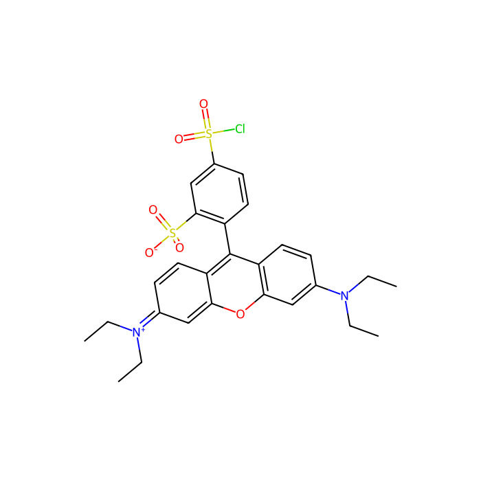Sulforhodamine B acid chloride [Rhodamine B sulfonyl chloride], [known as Lissamine™ Rhodamine B Sulfonyl Chloride, TM of PerkinElmer] - for fluorescence analysis CAS No(62796-29-6) by Aladdin Scientific
