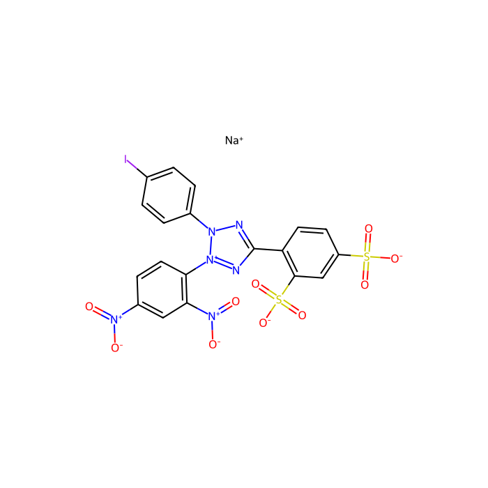 Sodium 4-[3-(4-iodophenyl)-2-(2,4-dinitrophenyl)-2H-5-tetrazolio]-1,3-benzene disulfonate - Biological stain, Biochemical CAS No(161617-45-4) by Aladdin Scientific