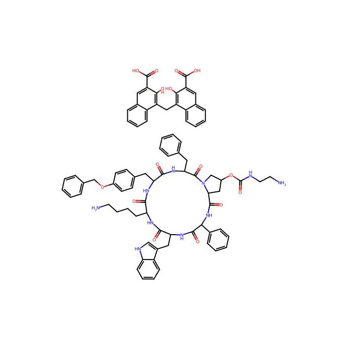 [(3S,6S,9S,12R,15S,18S,20S)-9-(4-aminobutyl)-3-benzyl-12-(1H-indol-3-ylmethyl)-2,5,8,11,14,17-hexaoxo-15-phenyl-6-[(4-phenylmethoxyphenyl)methyl]-1,4,7,10,13,16-hexazabicyclo[16.3.0]henicosan-20-yl] N-(2-aminoethyl)carbamate;4-[(3-carboxy-2-hydroxynaphtha
