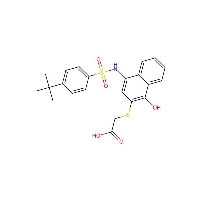 2-((4-((4-(tert-Butyl)phenyl)sulfonamido)-1-hydroxynaphthalen-2-yl)thio)acetic acid - ≥98% CAS No(518303-27-0) by Aladdin Scientific