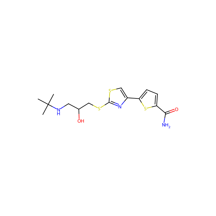 5-(2-((3-(tert-Butylamino)-2-hydroxypropyl)thio)thiazol-4-yl)thiophene-2-carboxamide - ≥98% CAS No(68377-92-4) by Aladdin Scientific