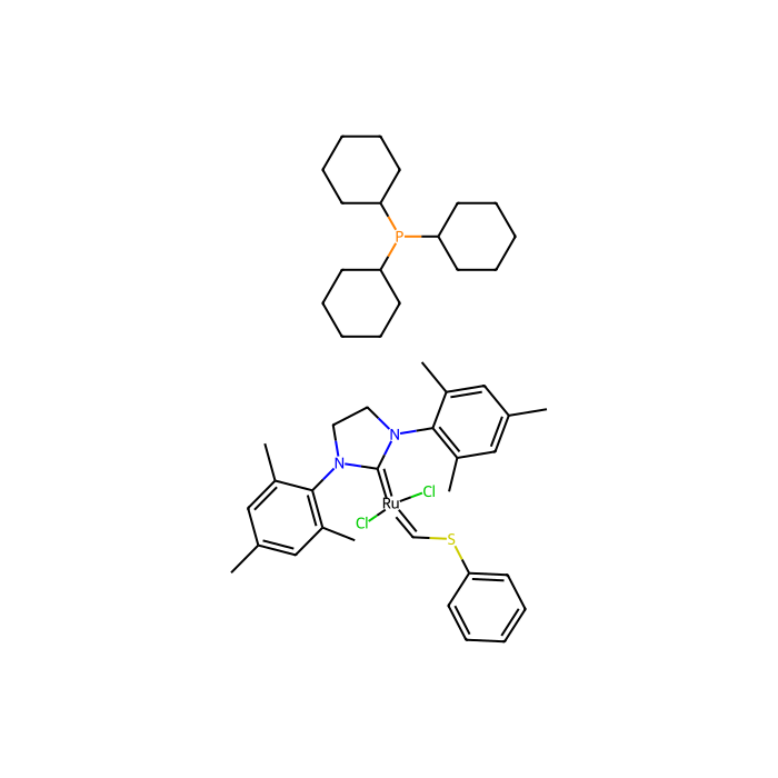 Tricyclohexylphosphine[1,3-bis(2,4,6-trimethylphenyl)-4,5-dihydroimidazol-2-ylidene][(phenylthio)methylene]ruthenium(II) dichloride - ≥95% CAS No(1155422-69-7) by Aladdin Scientific