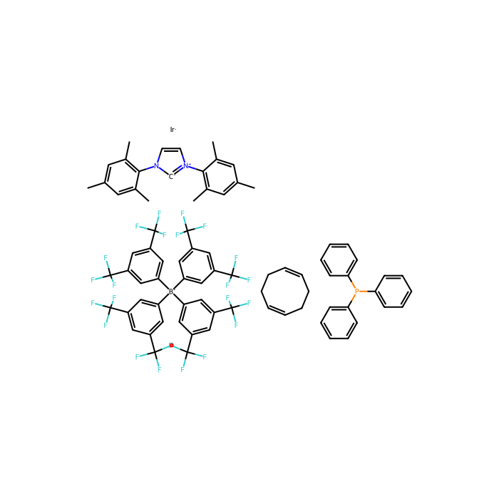 Triphenylphosphine(1,5-cyclooctadiene)[1,3-bis(2,4,6-trimethylphenyl)imidazol-2-ylidene] iridium(I) tetrakis(3,5-bis(trifluoromethyl)phenylborate - ≥98% CAS No(1628471-64-6) by Aladdin Scientific