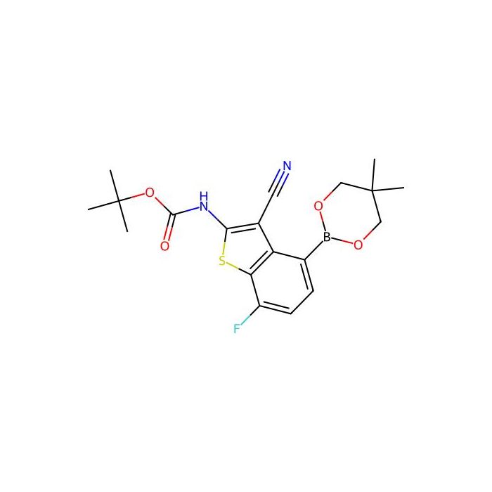 tert-butyl N-[3-cyano-4-(5,5-dimethyl-1,3,2-dioxaborinan-2-yl)-7-fluoro-benzothiophen-2-yl]carbamate - ≥97% CAS No(2649788-80-5) by Aladdin Scientific