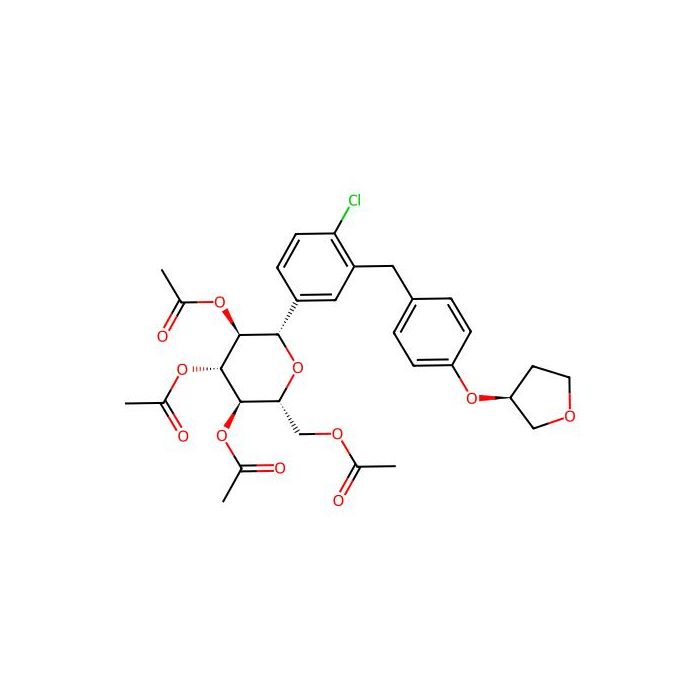 (2R，3R，4R，5S，6S)-2-(Acetoxymethyl)-6-(4-chloro-3-(4-(((S)-tetrahydrofuran-3-yl)oxy)benzyl)phenyl)tetrahydro-2H-pyran-3，4，5-triyl triacetate - ≥98% CAS No(915095-99-7) by Aladdin Scientific