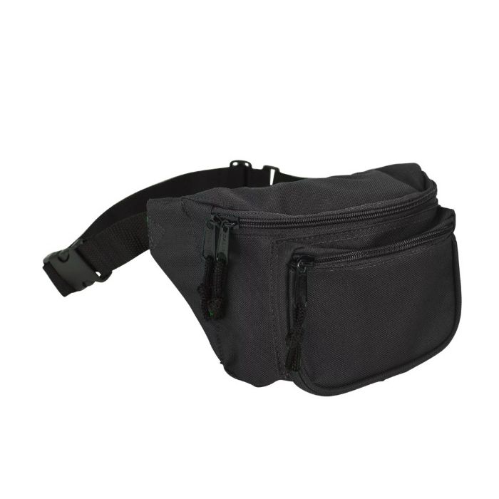 DALIX Fanny Pack w/ 3 Pockets Traveling Belt Pouch Waist Wallet Concealer Black -   by Aladdin Scientific