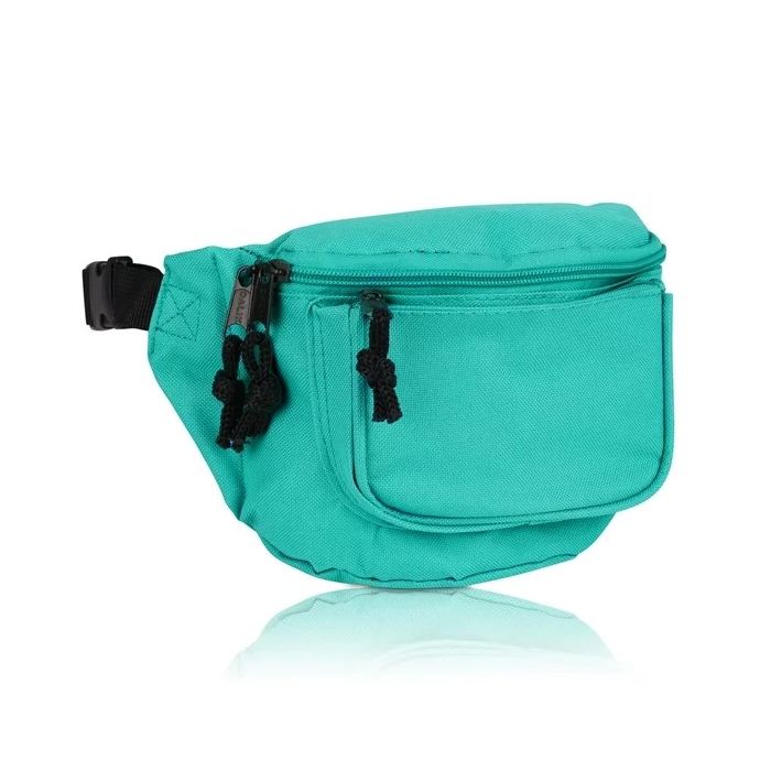 DALIX Women's 3 Pocket Polyester Fanny Pack Money Pouch Concealer Runners Bag Waist Belt, Blue -   by Aladdin Scientific