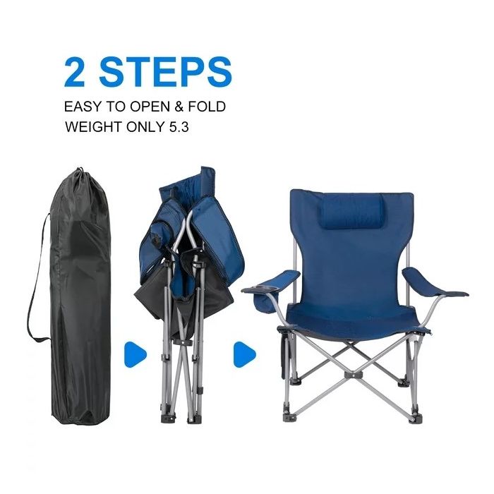 VAVSEA Camping Chair, Adjustable Outdoor Folding Chairs for Heavy Duty Support 300lb, Reclining Lounge Chairs with Footrset Suit for Beach, Outdoor and Office -   by Aladdin Scientific