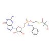 Guanosine, 2'-C-methyl-, 5'-(2-((3-hydroxy-2,2-dimethyl-1-oxopropyl)thio)ethyl N-(phenylmethyl)phosphoramidate)